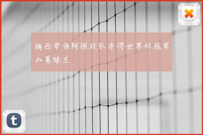 梅西带领阿根廷队夺得世界杯冠军加冕球王